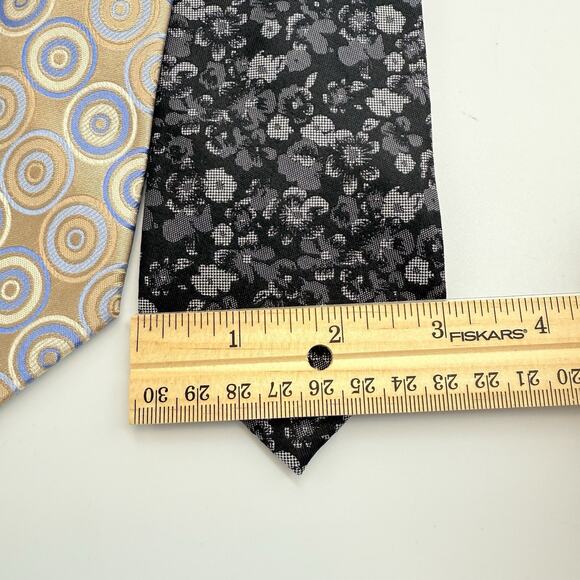 Lot (3) Michael Kors Necktie Mens Tie Multicolor Check Floral Geometric Silk 59" - Picture 8 of 8
